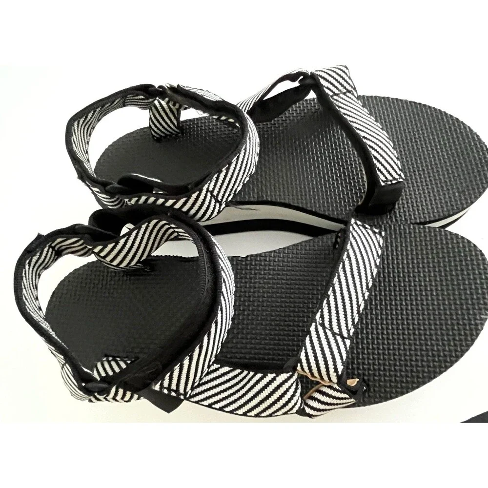Teva Womens Flatform Sandals Size 9 Universal PlatformCandy Stripe Black White